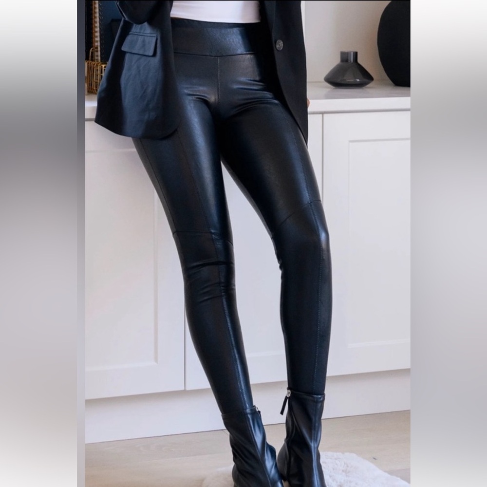 Never Worn Mondor Faux Leather Leggings. Vegan!